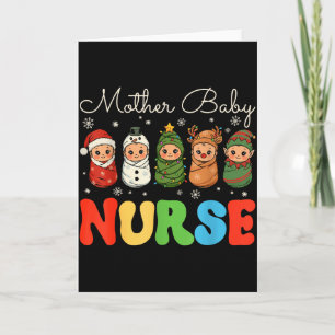 Tarjeta Enfermera de Bebé Madre Navidad Mbu Enfermería Pos