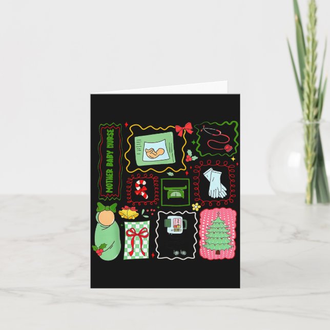 Tarjeta Enfermera de bebés de Navidad Sello Stpartum Mater (Anverso)