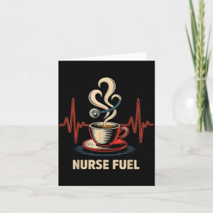 Tarjeta Enfermera de café divertida Ekg Enfermeras Energía