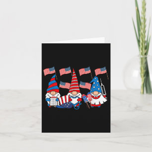 Tarjeta Enfermera De Gnomes Estadounidenses 4 De Julio Scr
