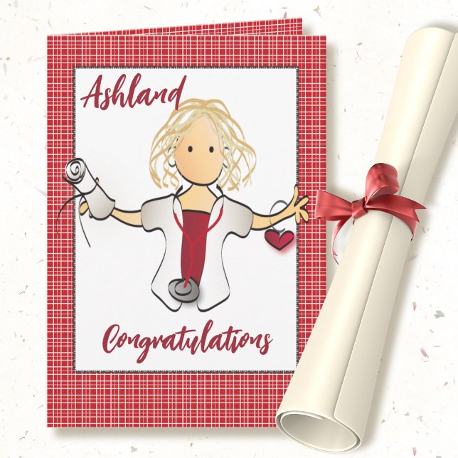 Tarjeta Enfermera de graduación Felicitaciones a Personali (Subido por el creador)