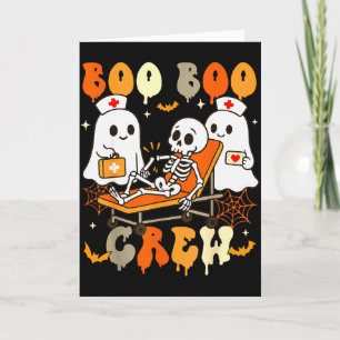 Tarjeta Enfermera de Halloween Boo Boo Crew Médico Fantasm