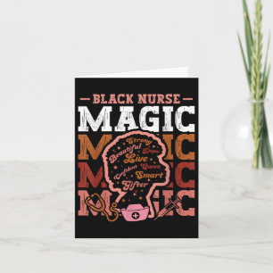 Tarjeta Enfermera de historia negra Chica afro mágico Mela
