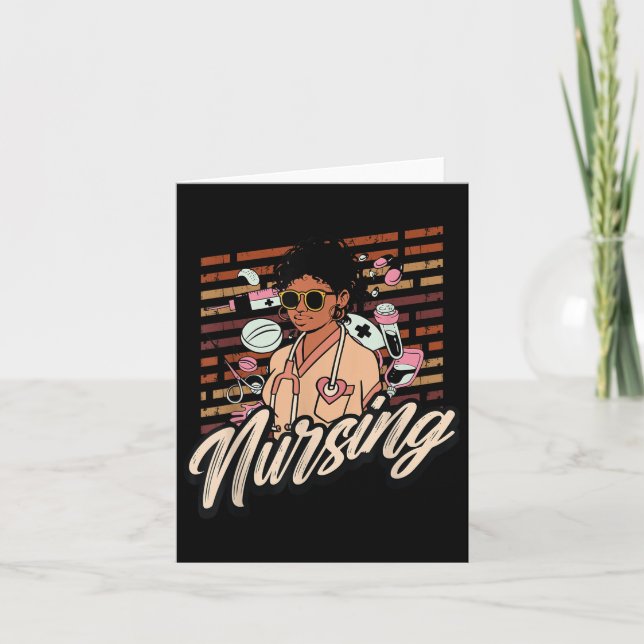 Tarjeta Enfermera de historia negra Enfermería estudiante  (Anverso)