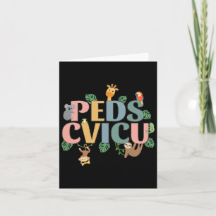 Tarjeta Enfermera De La Icu Cardíaca Pediátrica Safari Ani