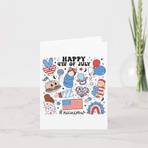 Tarjeta enfermera de la uci neonatal del 4 de julio unidad