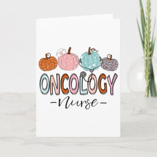 Tarjeta Enfermera de Oncología de Otoño Calabaza de Acción