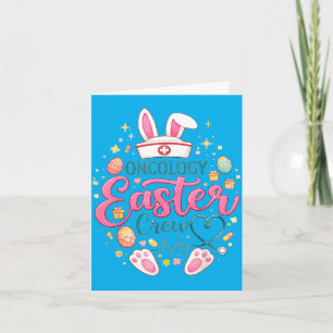Tarjeta Enfermera de Pascua de oncología Bunny divertido d