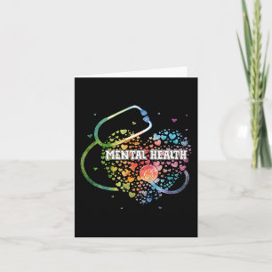 Tarjeta Enfermera de salud mental Watercol Love Heart Scru