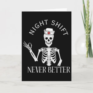 Tarjeta Enfermera De Turno De Noche Divertida Icu Rn Er Cv