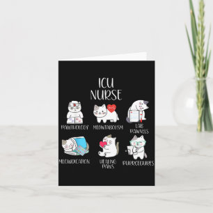 Tarjeta Enfermera de UCI Gato Divertido Enfermería de Unid