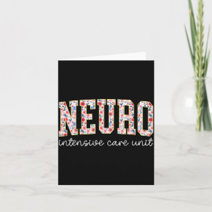 Tarjeta Enfermera de UCI Neuro Floral Cerebro Neurociencia
