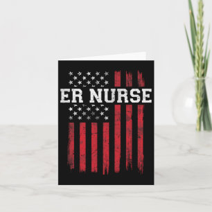 Tarjeta Enfermera de Urgencias Bandera Americana Patriotic