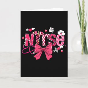 Tarjeta Enfermera del Día de San Valentín Rosa Coqueta con