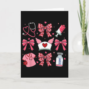 Tarjeta Enfermera del Día de San Valentín Rosa Coqueta con