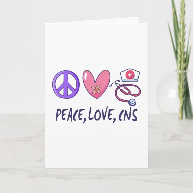 Tarjeta Enfermera del SNC de Peace Love (Anverso)