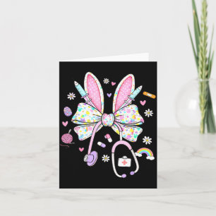 Tarjeta Enfermera Día de Pascua Lindo Coqueto Estetoscopio