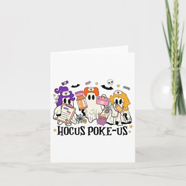 Tarjeta Enfermera divertida de brujas, espeluznante enferm (Anverso)