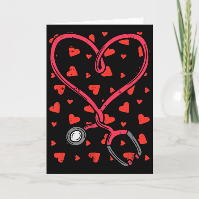 Tarjeta Enfermera Divertida Día de San Valentín Corazón Es (Anverso)