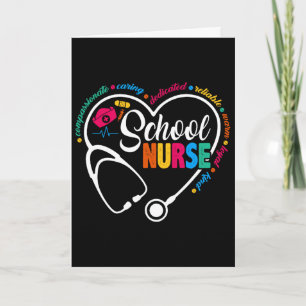 Tarjeta Enfermera Escolar Corazón Vintage Amor Vida Enferm