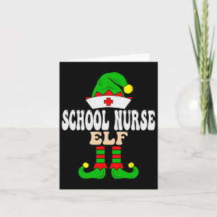 Tarjeta Enfermera escolar Elf Xmas Coincidiendo con el gru