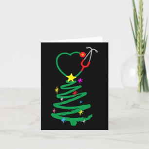 Tarjeta Enfermera estetoscopio de árbol de Navidad Enferme