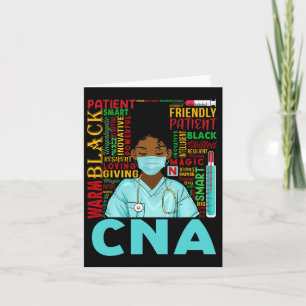 Tarjeta Enfermera Fuerte Negra Cna Afro Melanina Afroameri