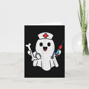Tarjeta Enfermera Ghost Humerus Scrub Top Halloween Health