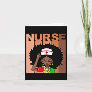 Tarjeta Enfermera historia negra 2024 afro melanina mujer 
