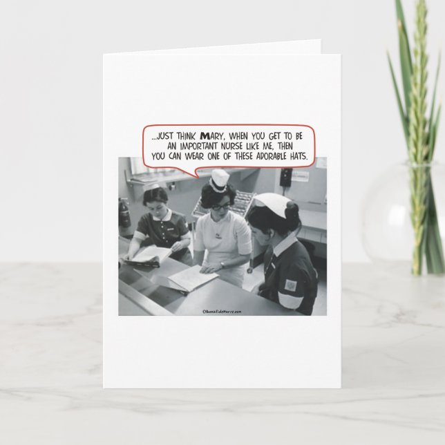 Tarjeta Enfermera importante - Gorra adorable (Anverso)