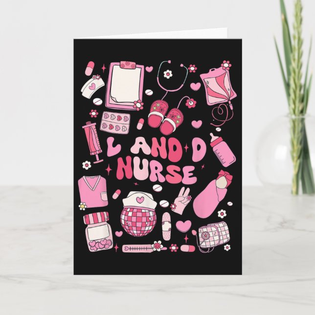 Tarjeta Enfermera Landd Corazones de San Valentín Trabajo  (Anverso)