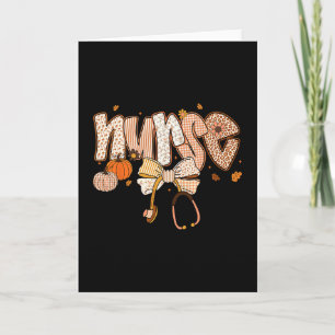 Tarjeta Enfermera Monada Lindo Stethoscope Arco Otoño Th
