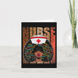 Tarjeta Enfermera negra Afro Melanin Histo negro vintage