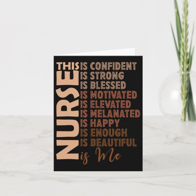 Tarjeta Enfermera negra de historia enfermera Melanin afro (Anverso)