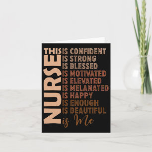 Tarjeta Enfermera negra de historia enfermera Melanin afro