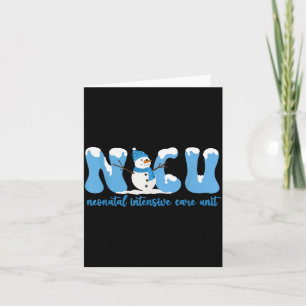 Tarjeta Enfermera Nicu de Invierno Xmas Muñeco de Nieve Ne