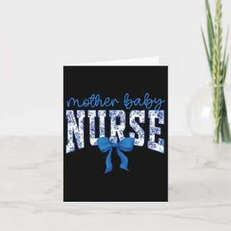 Tarjeta Enfermera para niños Bow Blue Coquette Mother Ba