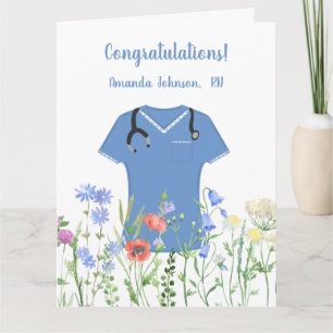 Tarjeta Enfermera Personalizada RN LPN NP Matorrales Azule