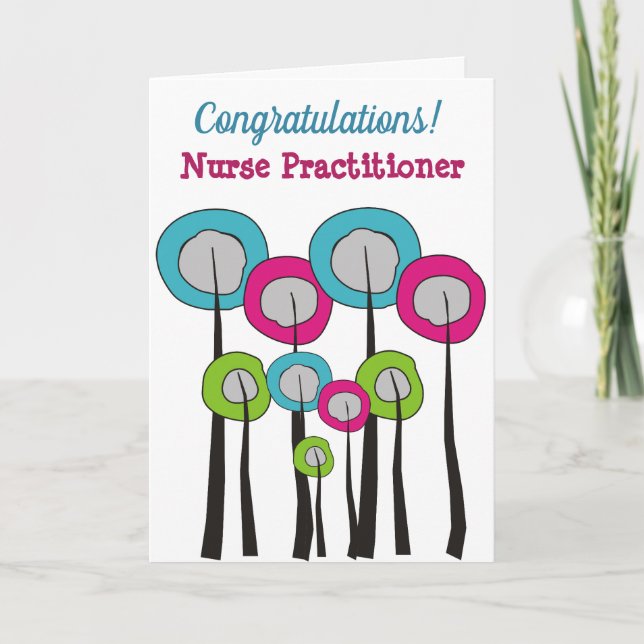 Tarjeta Enfermera practicante "felicitaciones" caprichosa (Anverso)