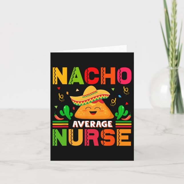Tarjeta Enfermera promedio de Nacho divertida cinco de may (Anverso)