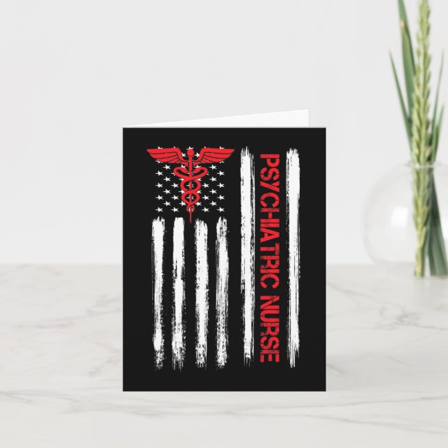 Tarjeta Enfermera psiquiátrica Bandera Americana RN Salud  (Anverso)