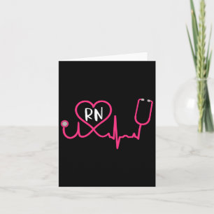 Tarjeta Enfermera Registrada Rn Ekg Stethoscope Heartbea