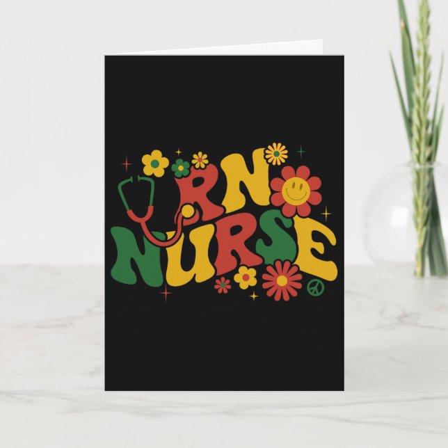 Tarjeta Enfermera registrada Rn Groovy Juneteenth Mes de l (Anverso)