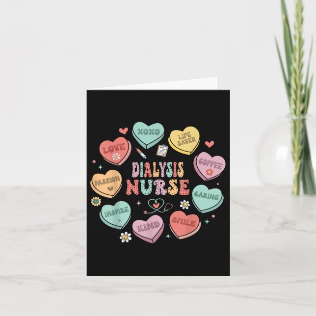 Tarjeta Enfermera Retro Diálisis San Valentín Corazón Muje (Anverso)