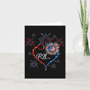 Tarjeta Enfermera Rn Patriota 4 De Julio Bandera Americana