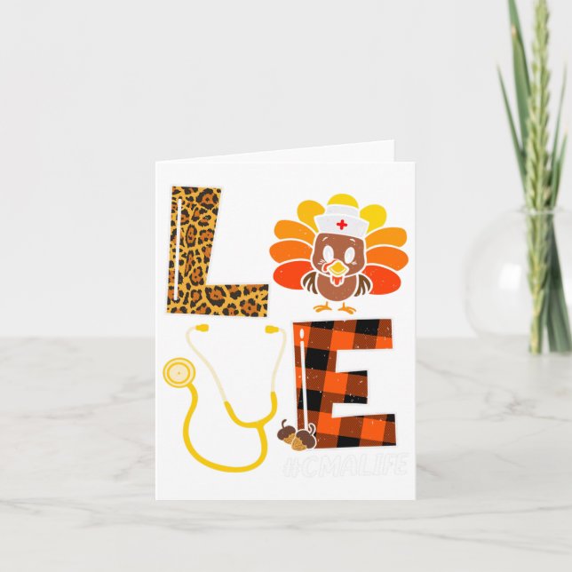 Tarjeta Enfermera Turquía Día de Acción de Gracias Día de  (Anverso)