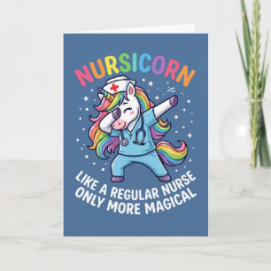 Tarjeta Enfermera Unicornio Energía Brillante y Mágica 