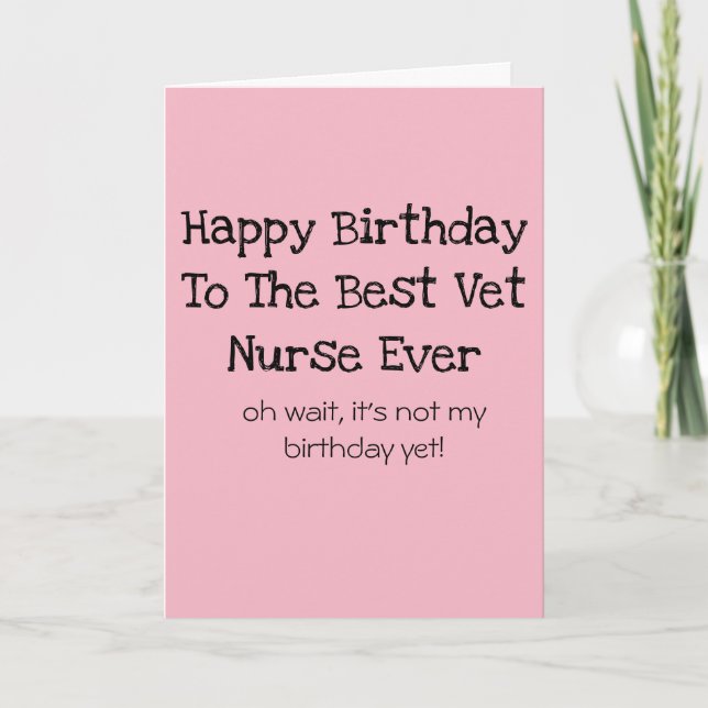 Tarjeta Enfermera veterinaria Cumpleaños (Anverso)