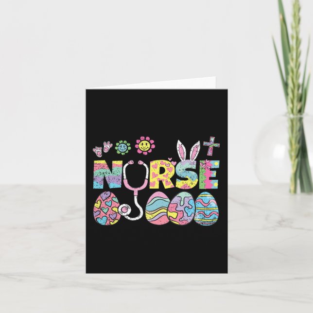 Tarjeta Enfermeras Easter Huevos Cazando Primavera Enferme (Anverso)