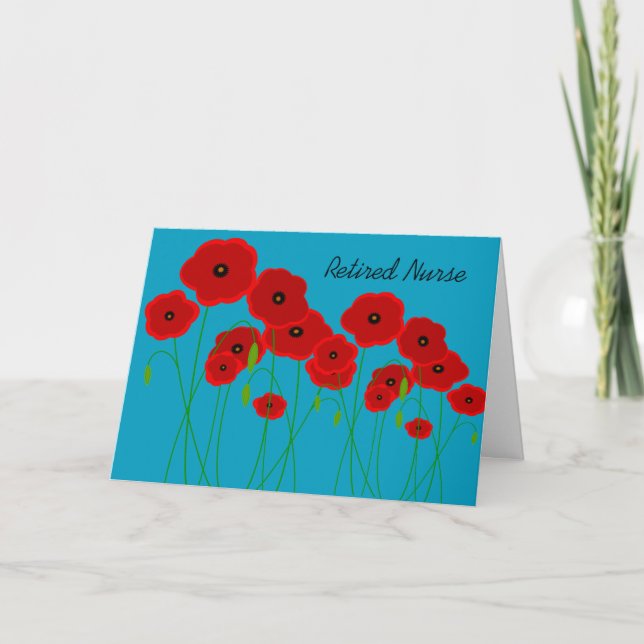 Tarjeta Enfermeras jubiladas de lapiceros rojos (Anverso)